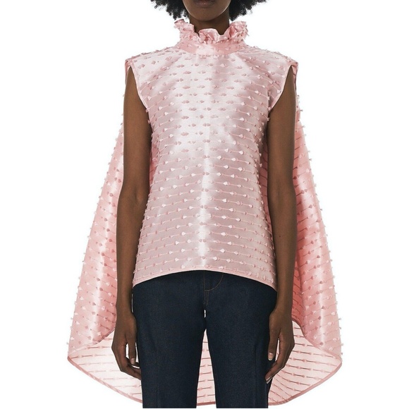 CECILIE BAHNSEN Bjork Fil Coupé Silk Blouse Top in Pink UK 6 / US 2 - Picture 3 of 4